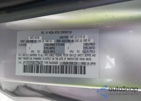 2009 Mazda Mazda5 Grand Touring from USA, damaged, VIN JM1CR293990335430